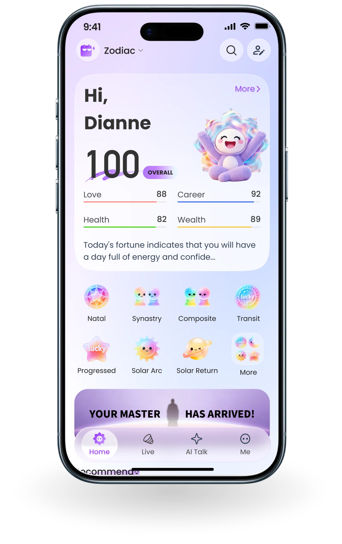 ShunShun app interface showing fortune readings