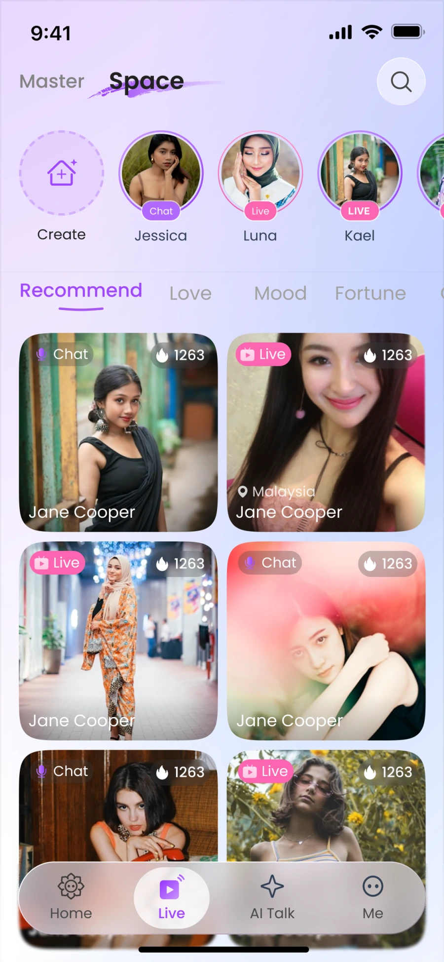 ShunShun app party recommendation interface